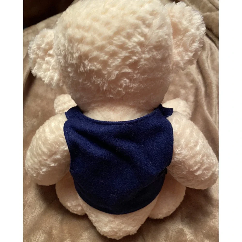 Vtg University at Buffalo Teddy Bear Plush Chenille Blue Vest College 62960 14